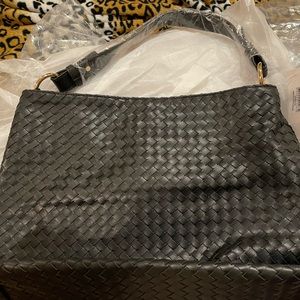 Lulu Dharma woven boxy bucket handbag. New with tags